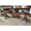 Image 1 : 3 Wooden Tables with Duncan Phyfe Legs - Matching ; 