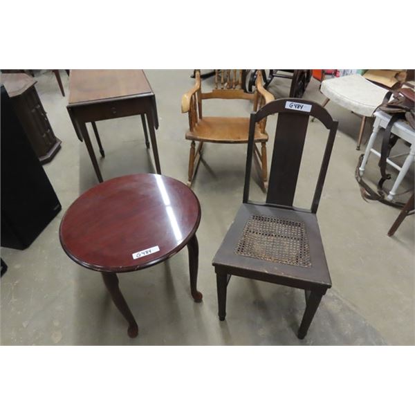 Newer Round Table 21  W by 20  Tall , Older Wooden 