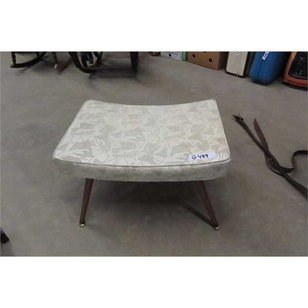 Funky Mid Century Vinyl Stool/ Bench with Arched Top +