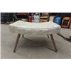 Image 2 : Funky Mid Century Vinyl Stool/ Bench with Arched Top +
