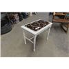 Image 2 : Painted Wooden Bench with Cushion Top 14" x 19" X 23.5"