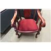 Image 2 : Solid Wood Arm Chair with Red Upholstered Seat