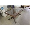 Image 2 : Chippendale Style Glass Top Table 18" x 18" x 35" 