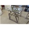 Image 2 : Matching Pair of Metal Base Glass Top Table with Bevelled