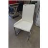 Image 1 : Single White Leather Look With Chrome Base Chair