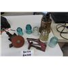Image 1 : Bench Mount Hand Grinder, Vintage Stapler, Insulators,