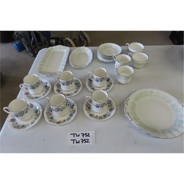 26 pcs Paragon Bone China - 2 Patterns; Cake Plates, Cups + 