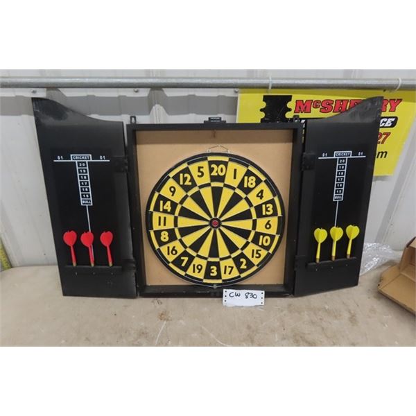 Dart Board with Cabinet 18'' x 16''