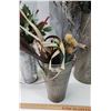 Image 2 : 4 metal pails - filled with decorative fake plants