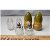Image 2 : 3 Pairs of Salt and Pepper shakers - Acorns, glass and pink depression glass