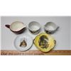 Image 1 : 5 assorted porcelain dishwares - dragon cream and sugar, plates and tea cup
