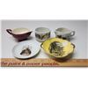 Image 2 : 5 assorted porcelain dishwares - dragon cream and sugar, plates and tea cup