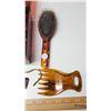 Image 6 : Brown vanity container - matching hair accessories; handheld mirrors, brush, combs, hair pins, etc