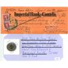 Image 1 : Imperial Bank of Canada Cheque Receipt and 2015 Flander's Fields Toonie