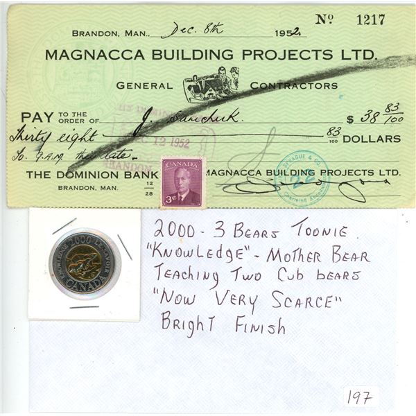 Magnacca Building Projects Cheque Receipt and 2000 3 Bears Toonie Schmalz Auctions Magnacca Building Projects Cheque Receipt and 2000 3 Bears Toonie Schmalz Auctions