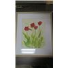 Image 1 : J. Labreche 1988 Flower watercolor in frame - 17.5"x21"