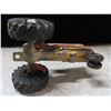 Image 4 : Antique Metal Tractor toy with metal wagon + Tires