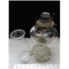 Image 2 : Vintage glass coal oil lamp with chimney