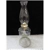 Image 3 : Antique glass coal oil lamp with flower designs - includes chimney