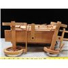 Image 5 : Wooden Covered Wagon - "Makes an Ideal Lamp" - Electrical parts not included