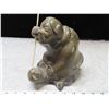 Image 2 : Soapstone style Resin Carving of seal hunter table top decoration