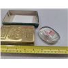 Image 2 : two paper weights - 1 glass St. Louis, 1 fake gold bar