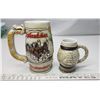 Image 2 : 2 Beer stein mugs - Budweiser and Avon