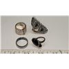 Image 1 : 4 assorted costume jewelry rings - various sizes