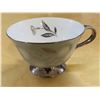 Image 3 : 3 Silver Tea and Saucer sets "Sapphire" Fine China by Deville