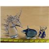 Image 2 : 3 Shaped glass figurines, 2 little mice ( blue color) & Unicorn head