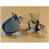Image 3 : 3 Shaped glass figurines, 2 little mice ( blue color) & Unicorn head
