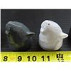 Image 3 : 6 Salt & Pepper shakers: 2 Green pots, 2 Beaver heads, 2 black cones