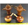 Image 2 : 2 pairs of wooden kitchenware salt and pepper shakers
