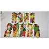 Image 1 : 9pcs of wall hanging porcelain fruit and veggies