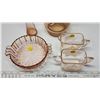 Image 2 : 5 assorted pink glasswares - cream & sugar, bowl, vase, etc