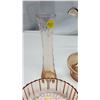 Image 4 : 5 assorted pink glasswares - cream & sugar, bowl, vase, etc