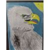 Image 5 : 5 Pictures: 2 Prints, 1 original painting, 1 colored glass picture, 1 sketched eagle