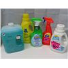 Image 4 : Assorted household cleaning supplies/sprays, etc. + Plastic storage container