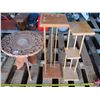 Image 1 : Carved wooden corner table with 2 wooden corner stands