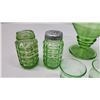 Image 3 : Uranium Glass bundle - Ashtray, 5 shot glasses, salt n pepper shakers and candy dish