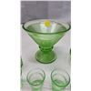 Image 4 : Uranium Glass bundle - Ashtray, 5 shot glasses, salt n pepper shakers and candy dish