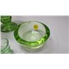 Image 5 : Uranium Glass bundle - Ashtray, 5 shot glasses, salt n pepper shakers and candy dish