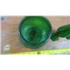 Image 3 : green glass bowl and bottles, and 2 blue glass bottles