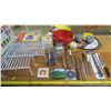 Image 1 : assorted kitchenwares - knives, dish racks, pizza pan, bowls, etc.