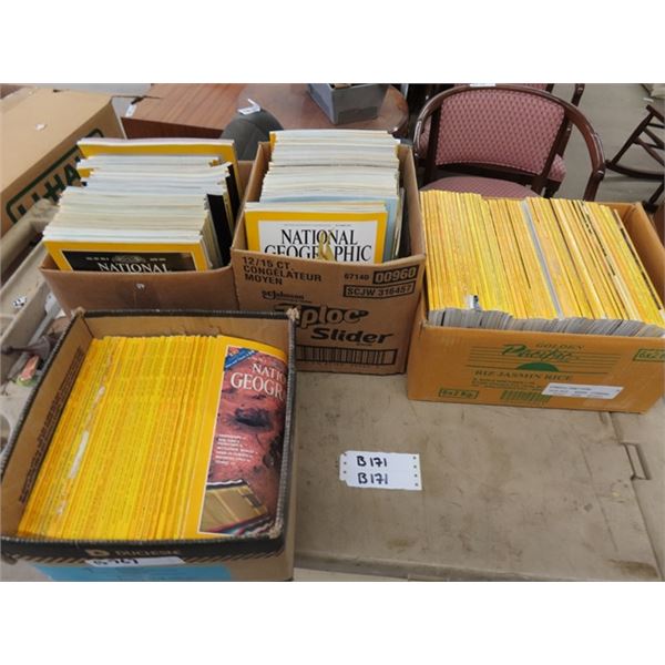 Assorted National Geographic Magazines - 4 Boxes - 1970's to 2000's 