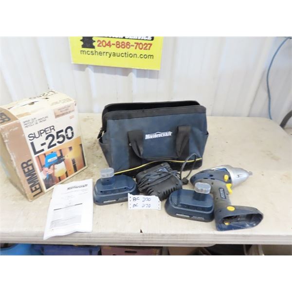 Mastercraft 18V Impact Gun with Charger, 2 Batteries, Case &