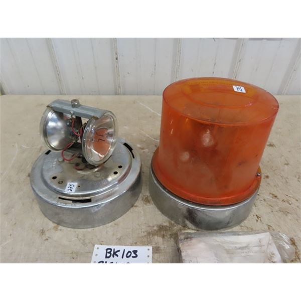 2 Beacon Lights - 1 Without Dome both 8" Wide