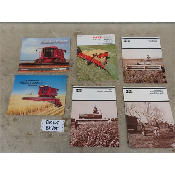 Lot of 6 Case + Case IH Equipment Brochures - 1960's to 90's 