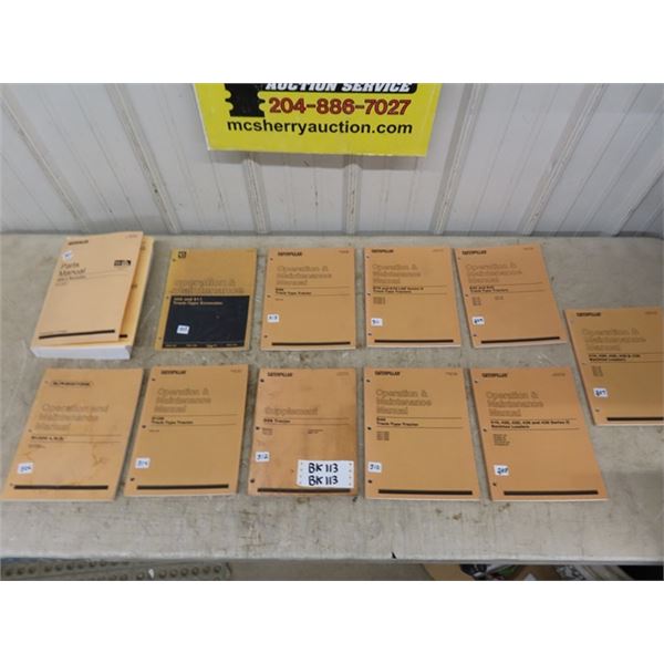 11 Assorted Caterpillar Equipment Operators + Parts Books