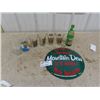 Image 1 : Modern Metal Mountain Dew Sign 14" Wide  + Bottle & Coke 